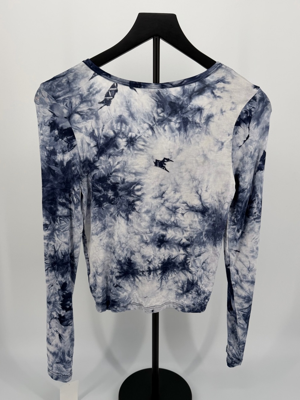 Self Esteem Blue Tie-Dye Button-Front Long Sleeve Top - Picture 3 of 8